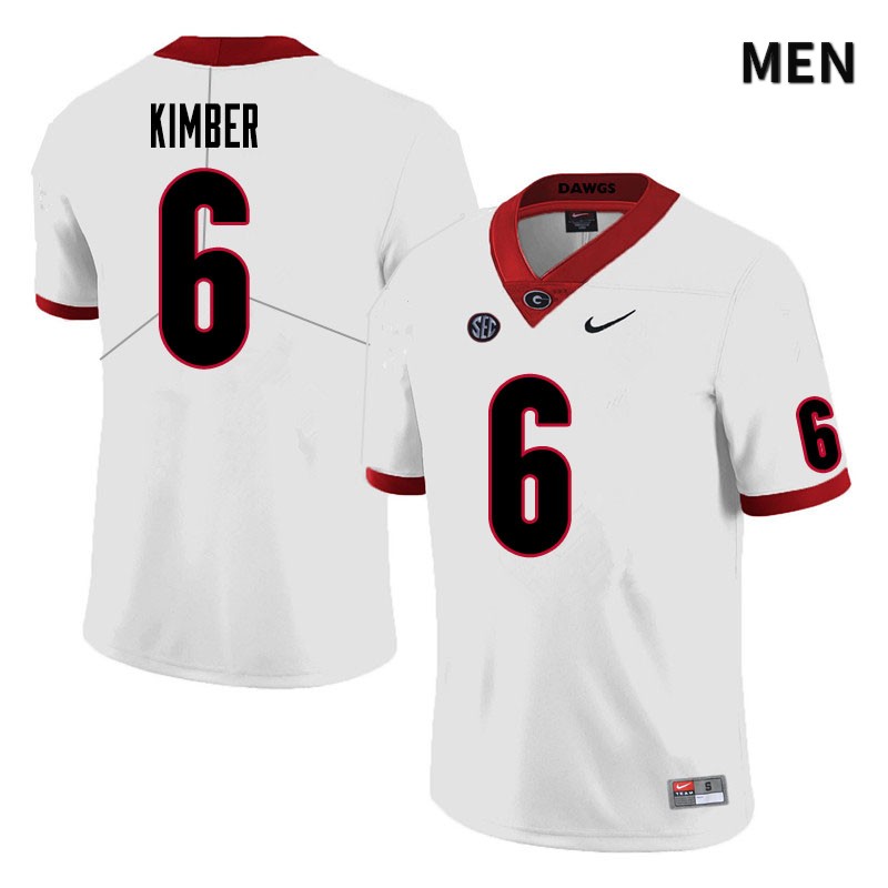 Georgia Bulldogs Men's Jalen Kimber #6 White Stitched College UGA Football Jersey 23OU015SR